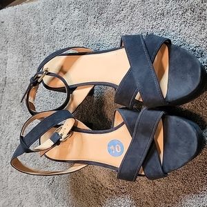 J Crew women Sandals Navy Size 10